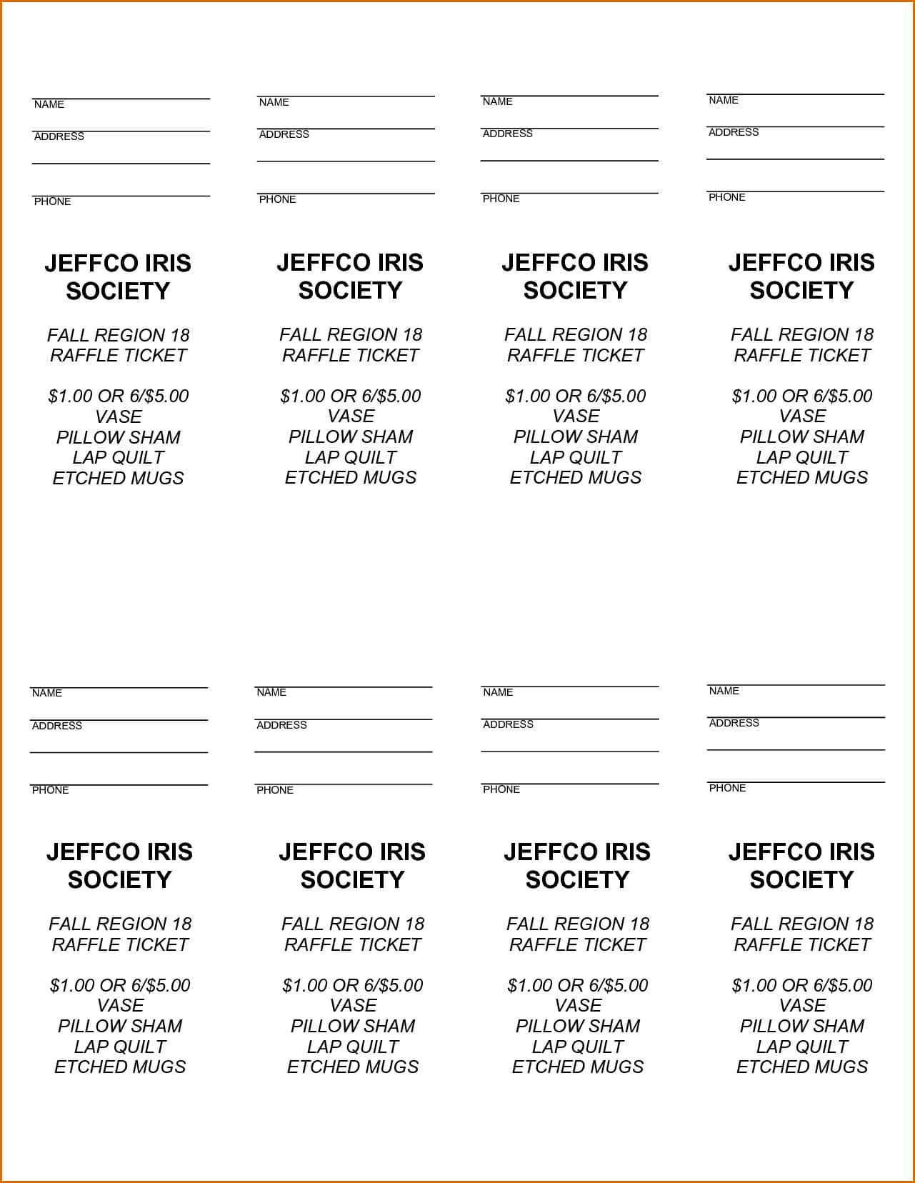 Free Printable Raffle Tickets – Free Printable Raffle Ticket For Blank Parking Ticket Template