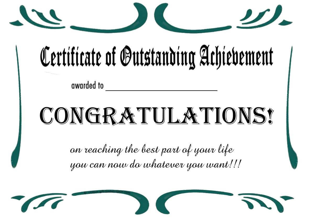 Free Printable Retirement Certificate | Printable Inside Free Printable Certificate Of Achievement Template