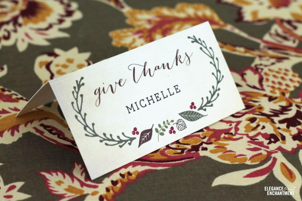 Free Printable – Thanksgiving Place Cards | Thanksgiving For Amscan Templates Place Cards