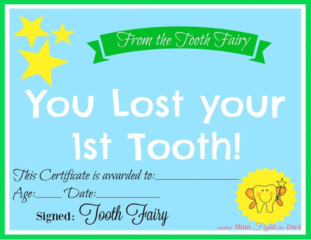 Free Printable Tooth Fairy Certificate | Tooth Fairy Within Free Tooth Fairy Certificate Template