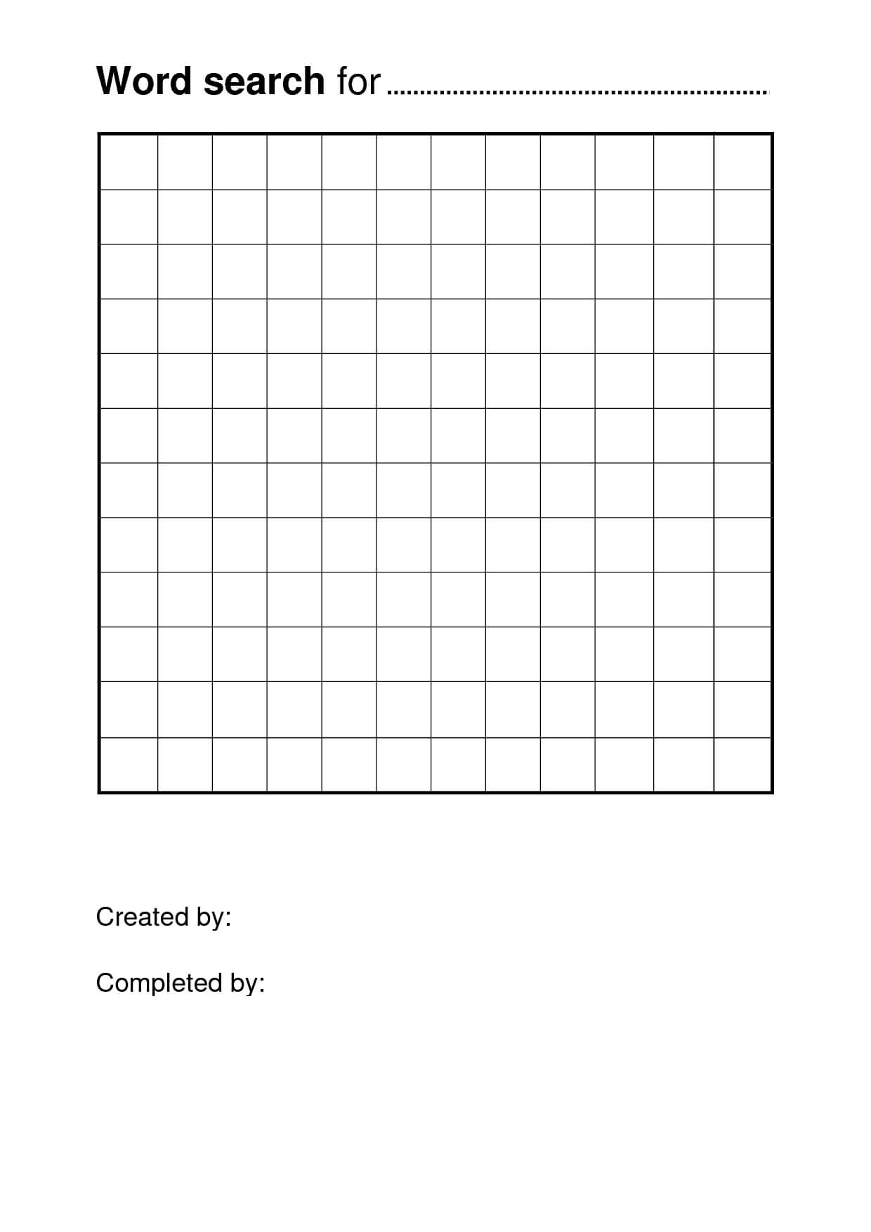Free Printable Blank Word Search Maker Trackingpoh