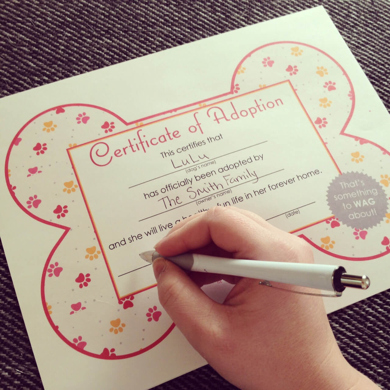 Free Printables} Dog Adoption Certificates | Big Dot Of Within Toy Adoption Certificate Template