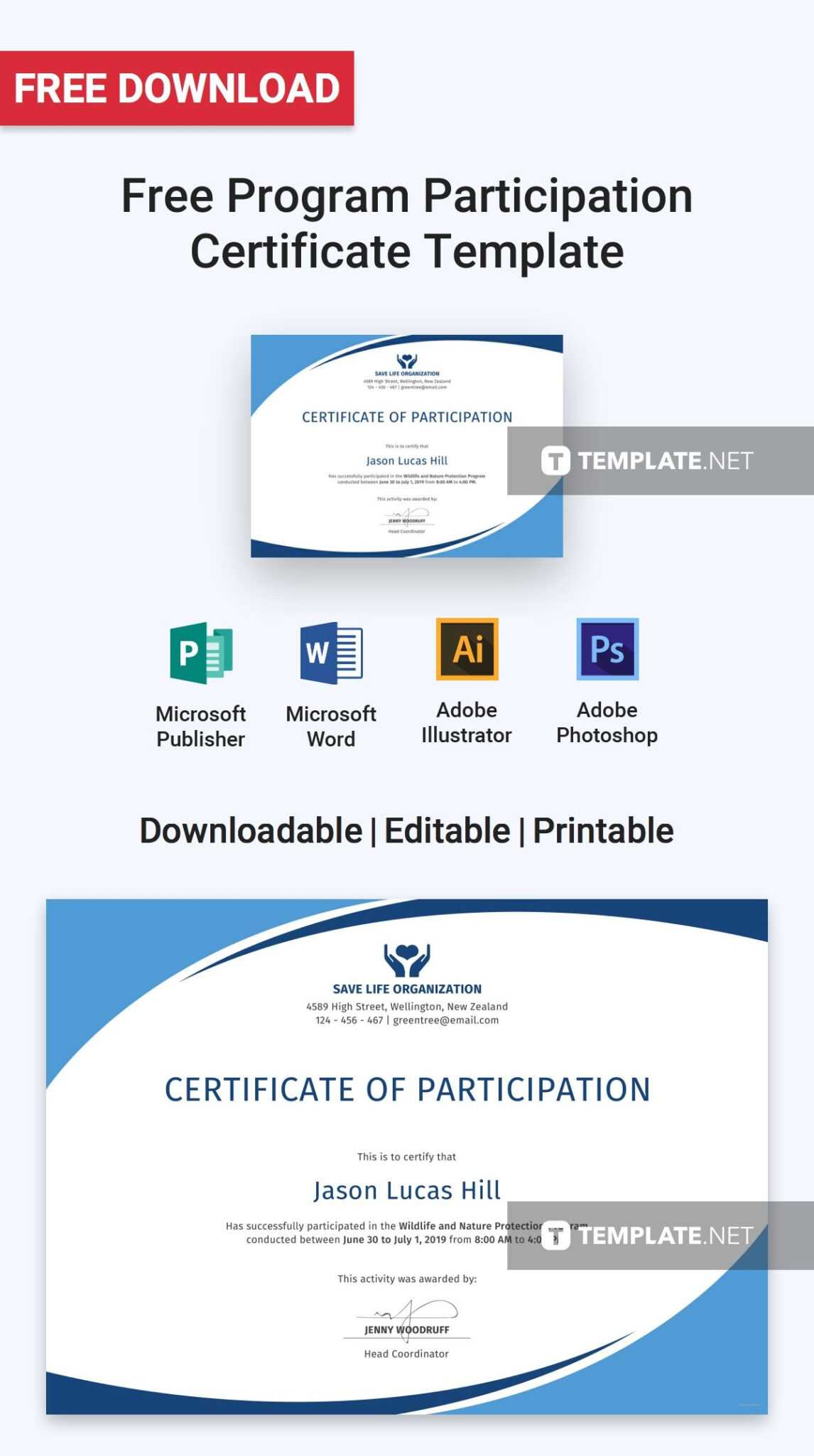 Conference Participation Certificate Template