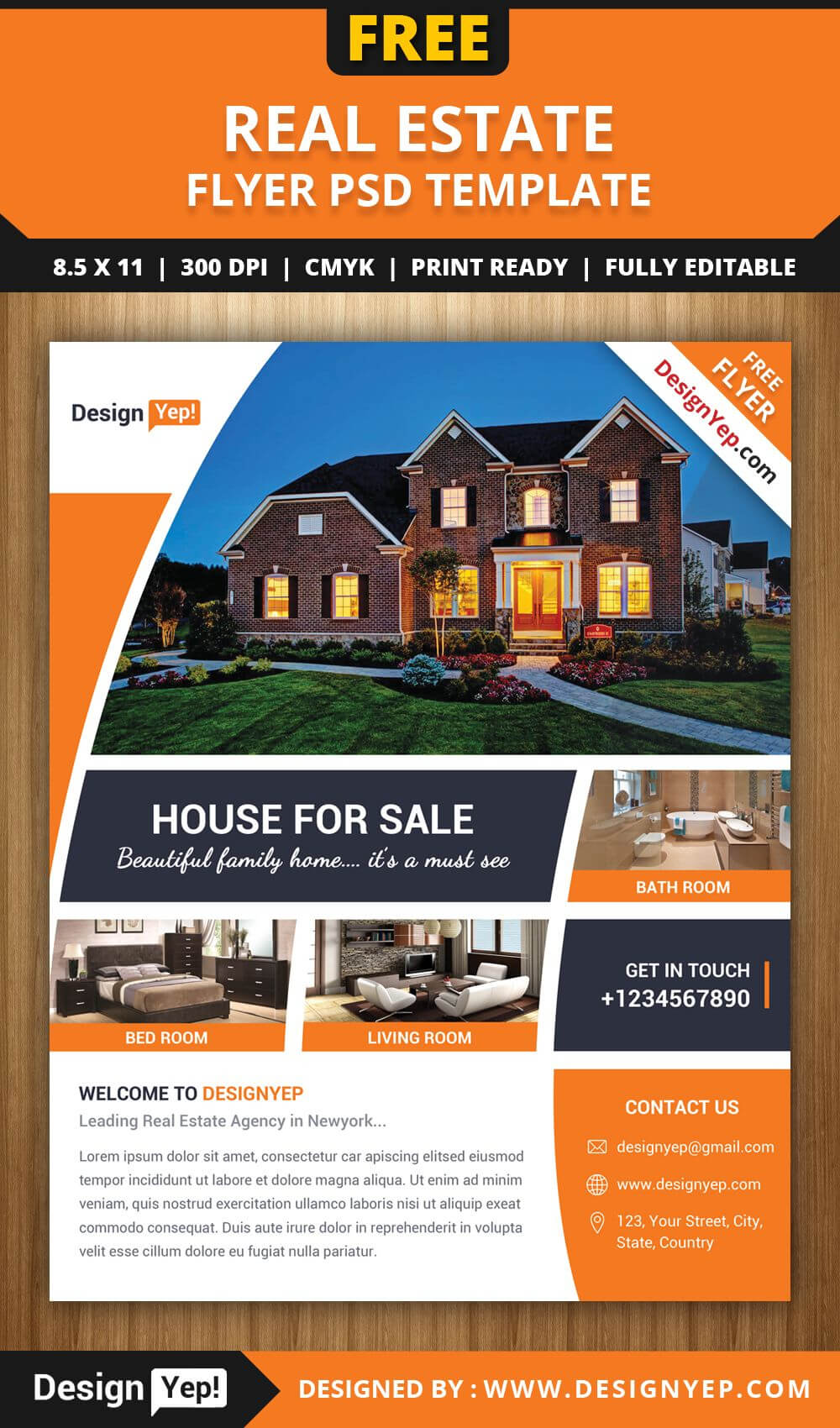 Free Real Estate Flyer Psd Template 7861 Designyep … | Real Within Real Estate Brochure Templates Psd Free Download