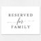 Free Reserved For Family Printable Card From | Reserved Regarding Reserved Cards For Tables Templates