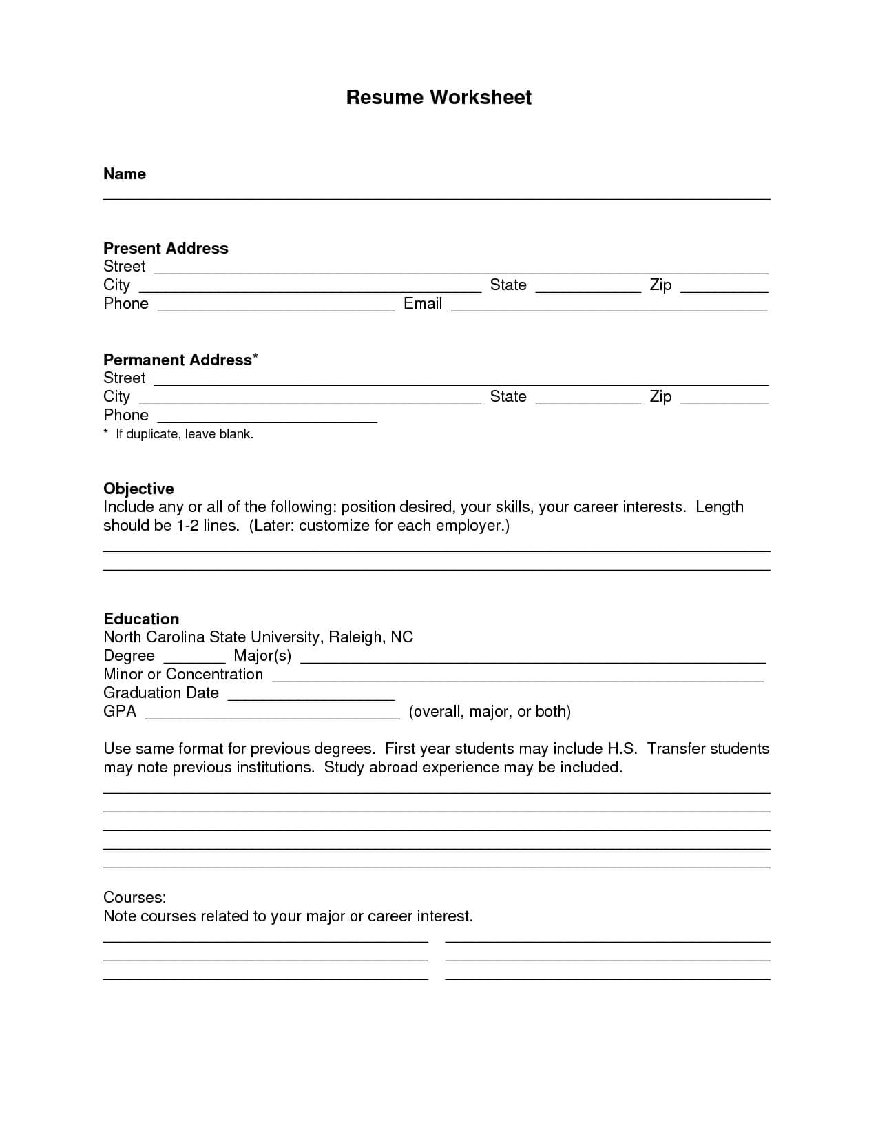 Free Resume Templates Blank | Free Printable Resume Intended For Free Printable Resume Templates Microsoft Word