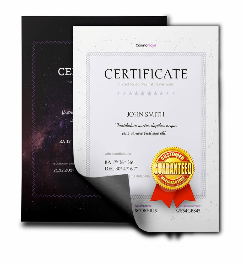 Free School Certificates & Awards Template Name A Star Regarding Star Naming Certificate Template