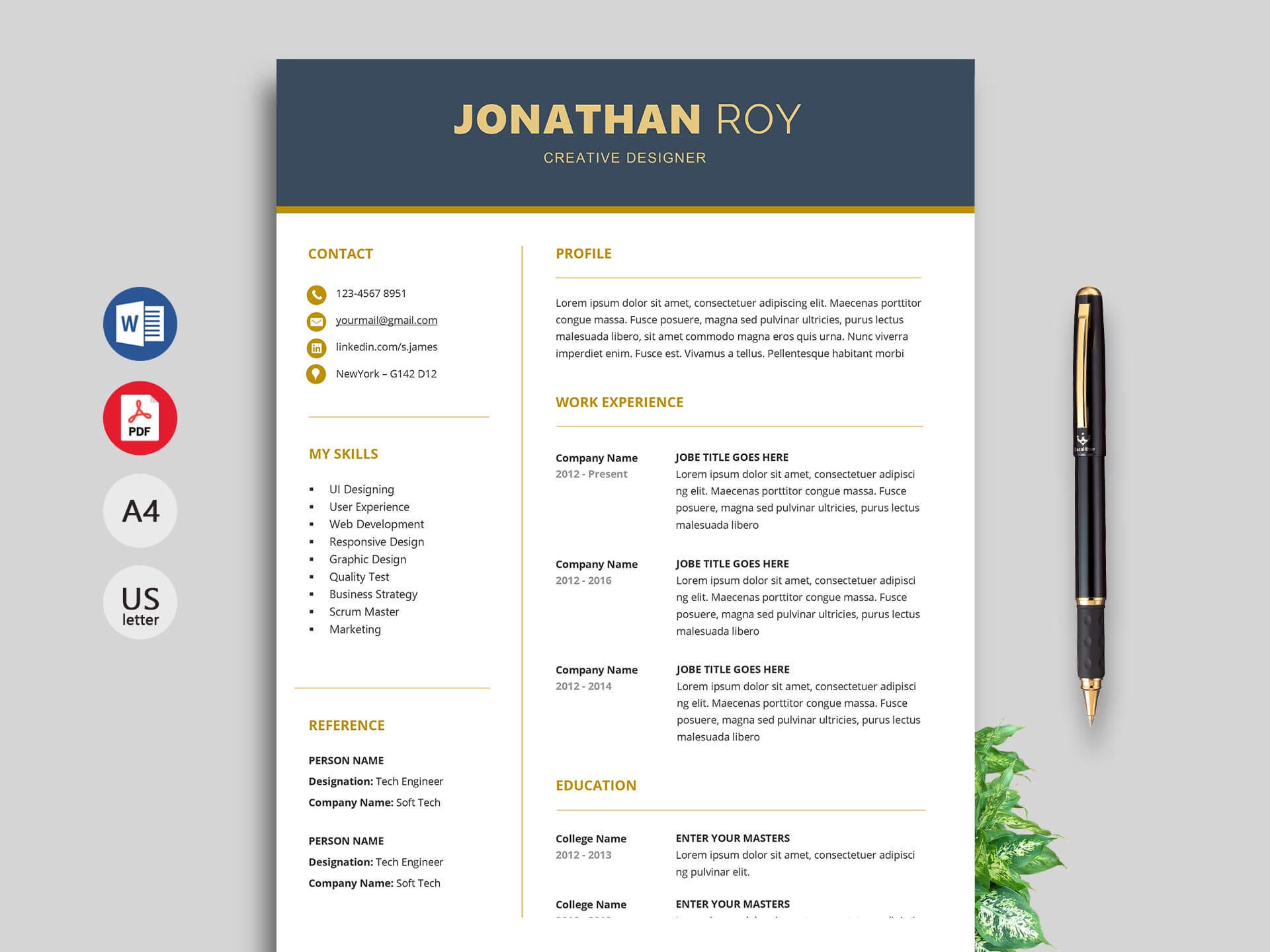 Free Simple Resume & Cv Templates Word Format 2020 | Resumekraft With How To Find A Resume Template On Word