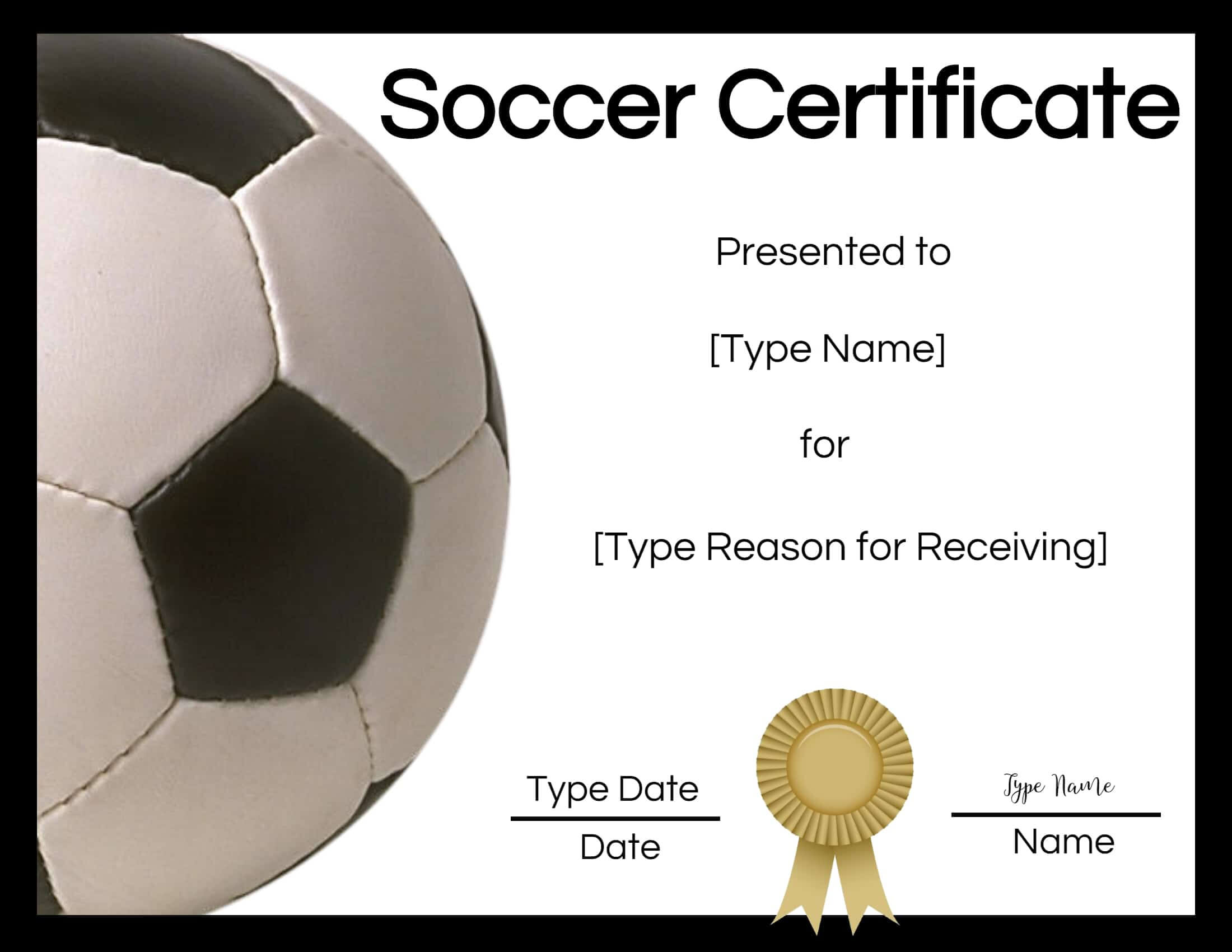 Free Soccer Certificate Maker | Edit Online And Print At Home Inside Soccer Certificate Template