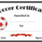 Free Soccer Certificate Templates | Soccer, Certificate For Soccer Award Certificate Template