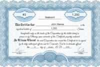 Free Stock Certificate Online Generator for Corporate Share Certificate Template