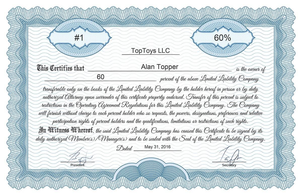Free Stock Certificate Online Generator For Shareholding Certificate Template