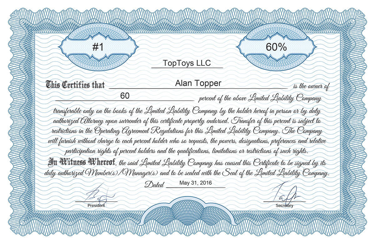 Free Stock Certificate Online Generator Regarding Template For Share Certificate