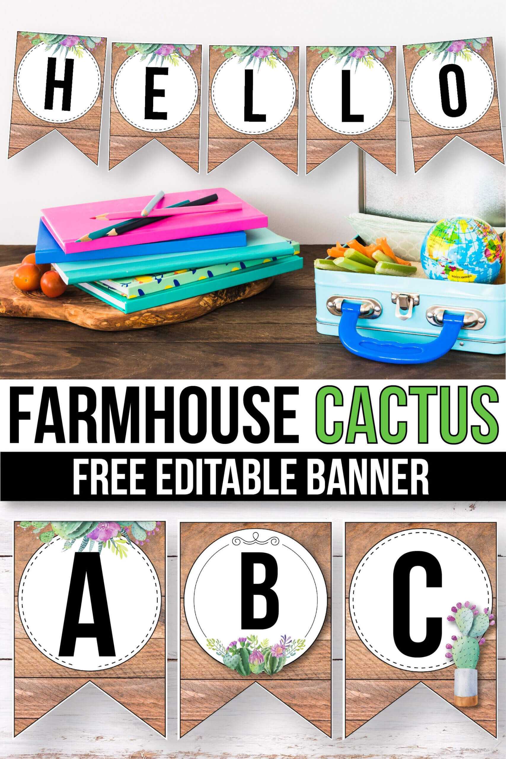 Free Succulent Banner For The Classroom - Cactus Classroom With Classroom Banner Template