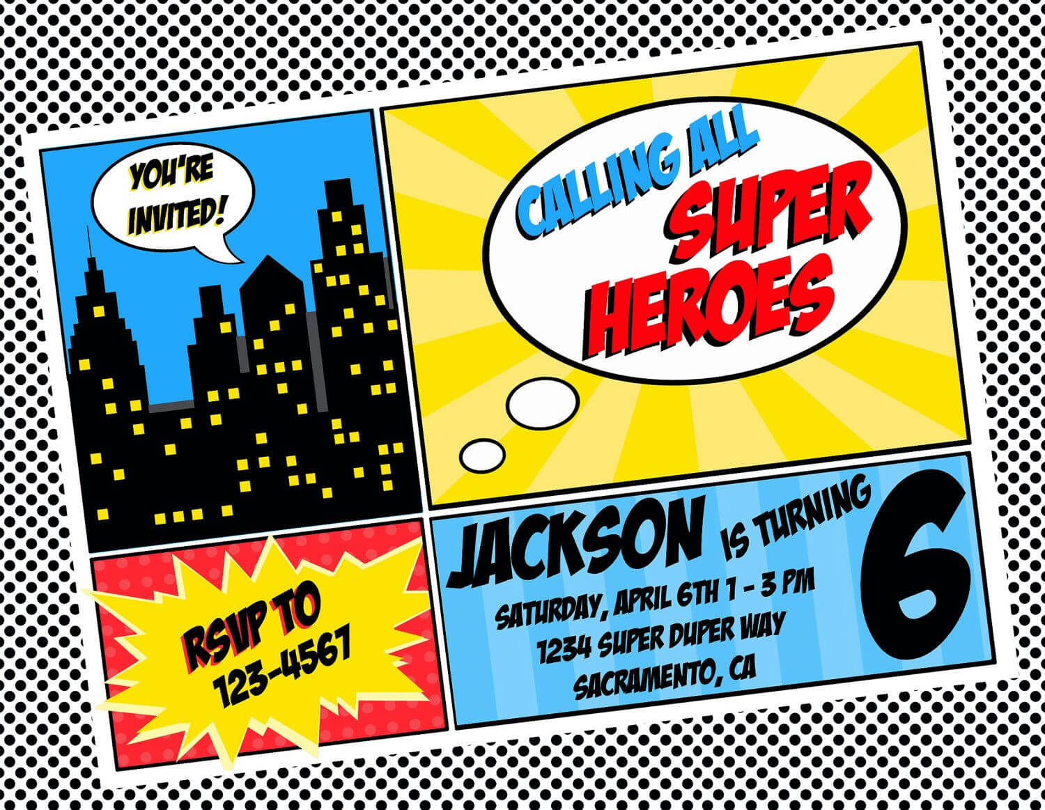 Free Superhero Invitation Templates – Invitation Templates In Superhero Birthday Card Template