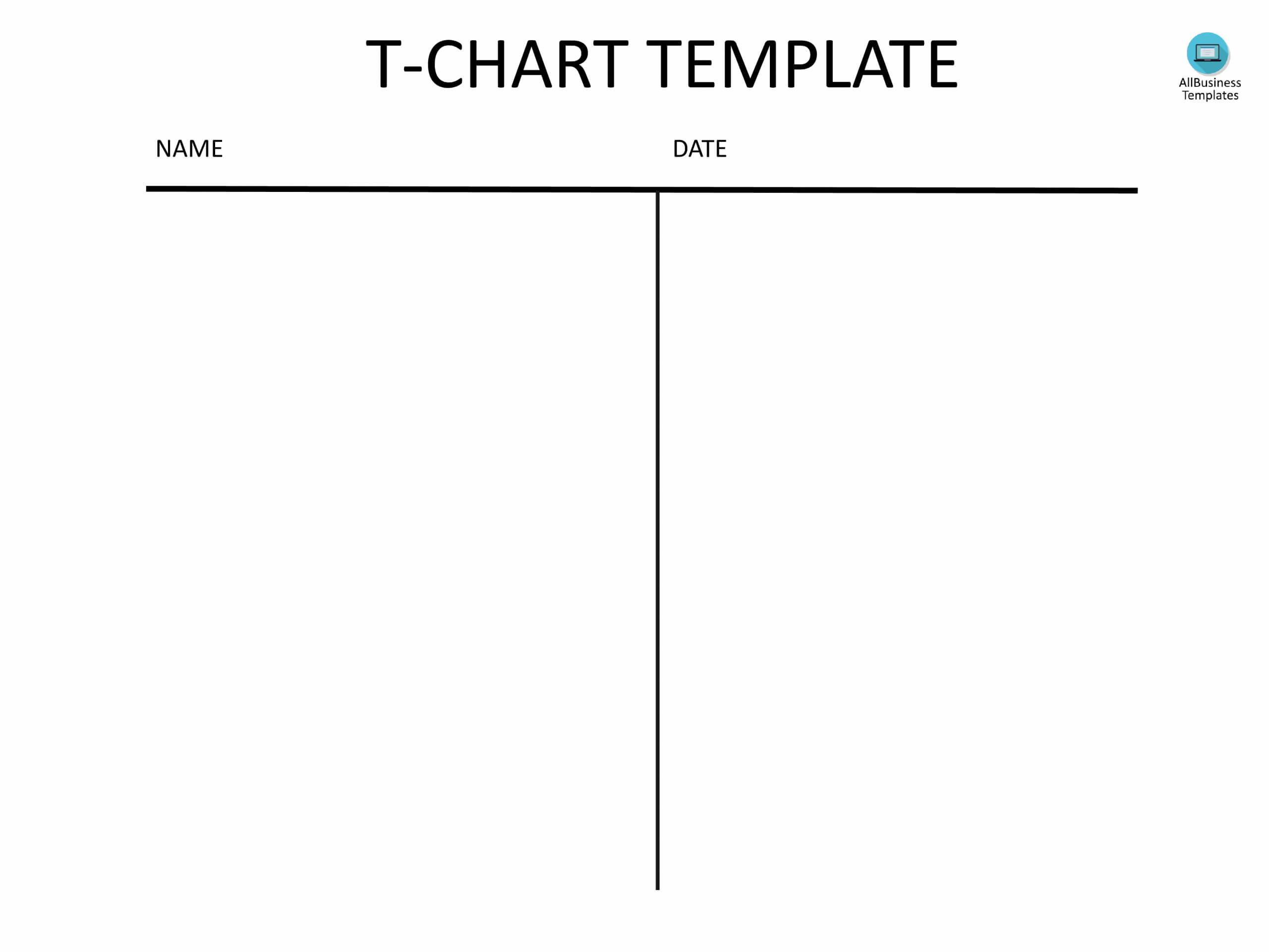 Free T Chart – Tobi.karikaturize Regarding T Chart Template For Word