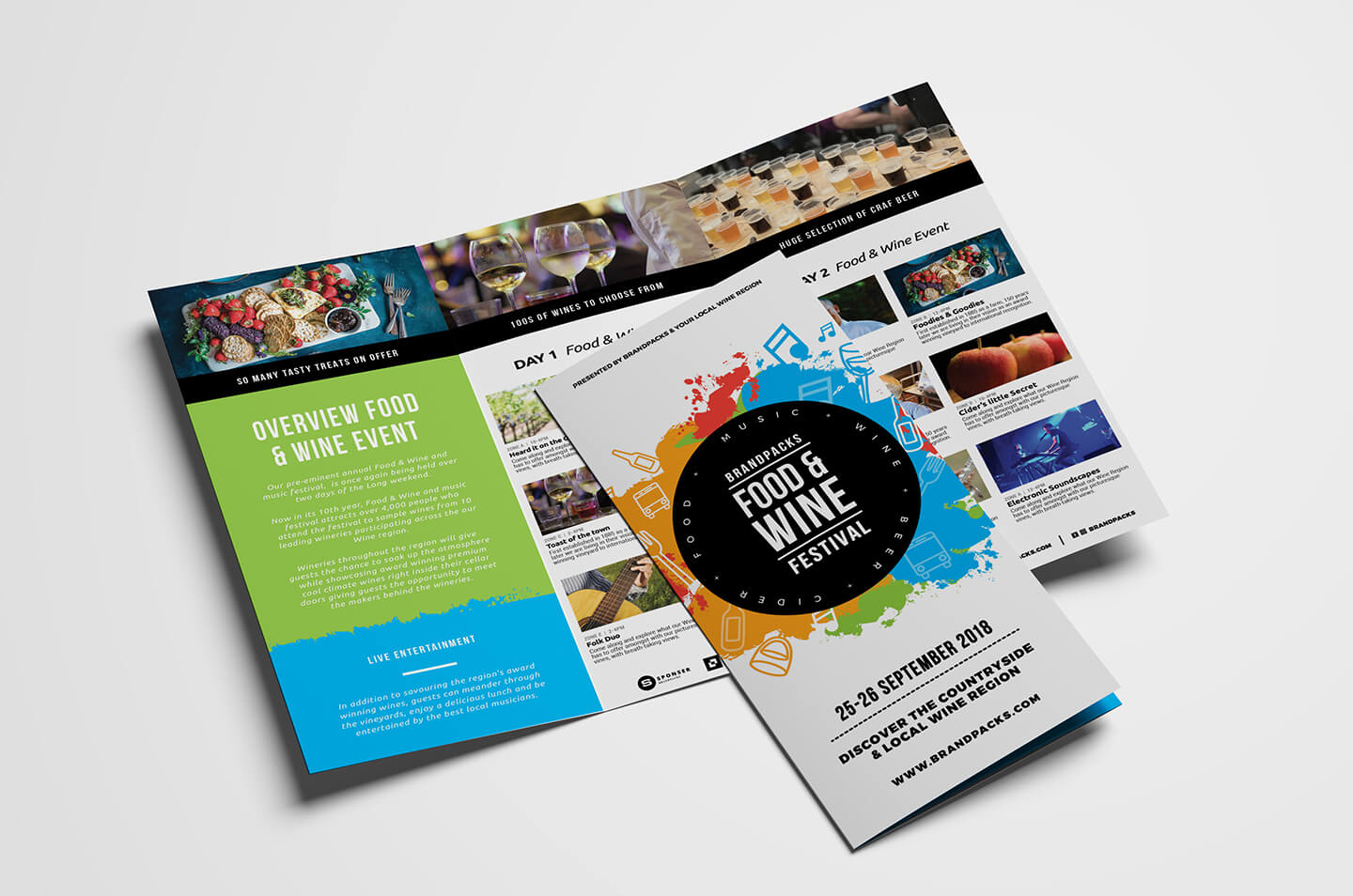 Free Tri Fold Brochure Template For Events & Festivals – Psd Intended For 2 Fold Brochure Template Psd