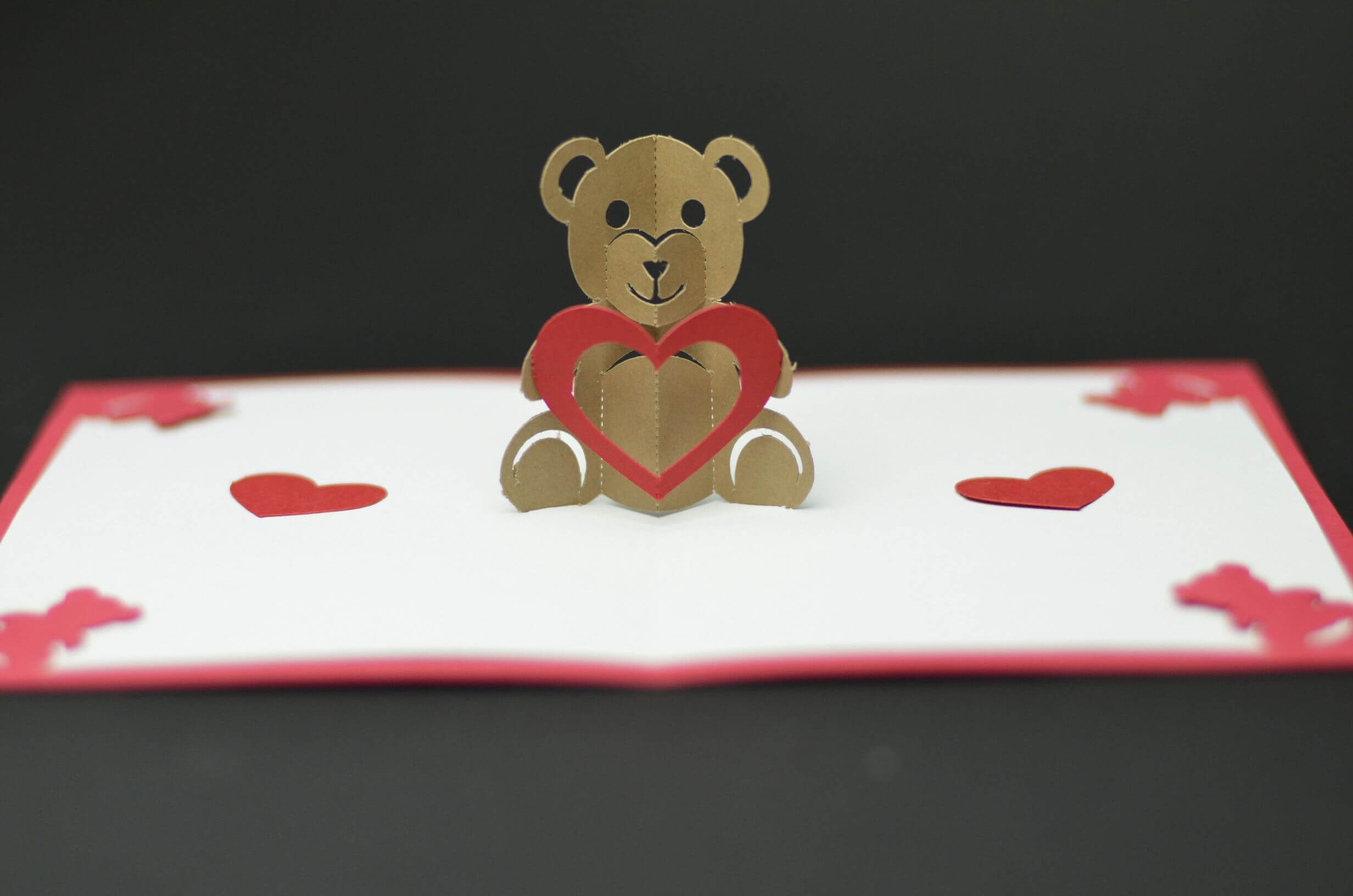 Free Valentines Day Pop Up Card Templates. Teddy Bear Pop Up For Heart Pop Up Card Template Free