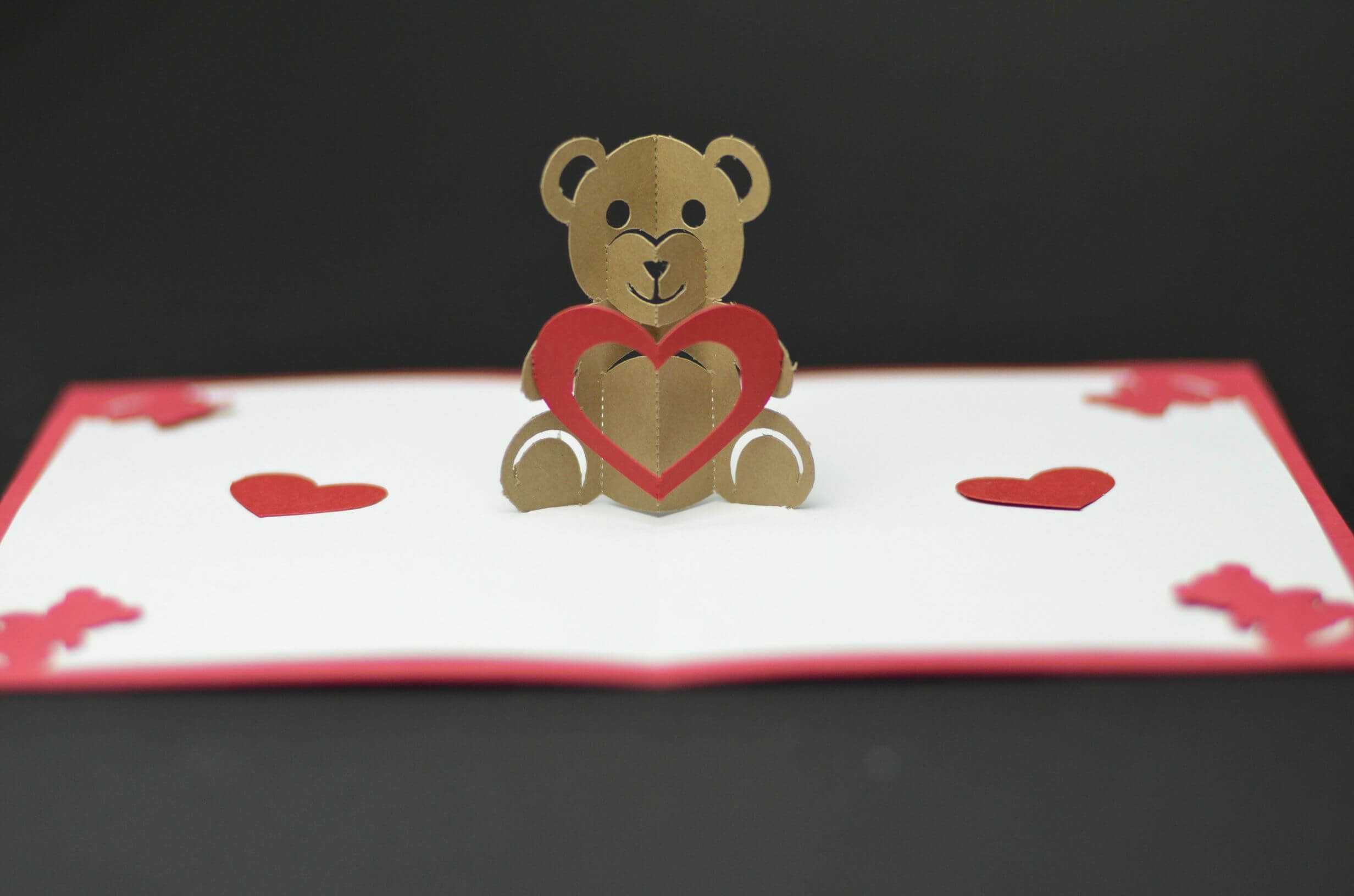 Free Valentines Day Pop Up Card Templates. Teddy Bear Pop Up With Regard To Teddy Bear Pop Up Card Template Free