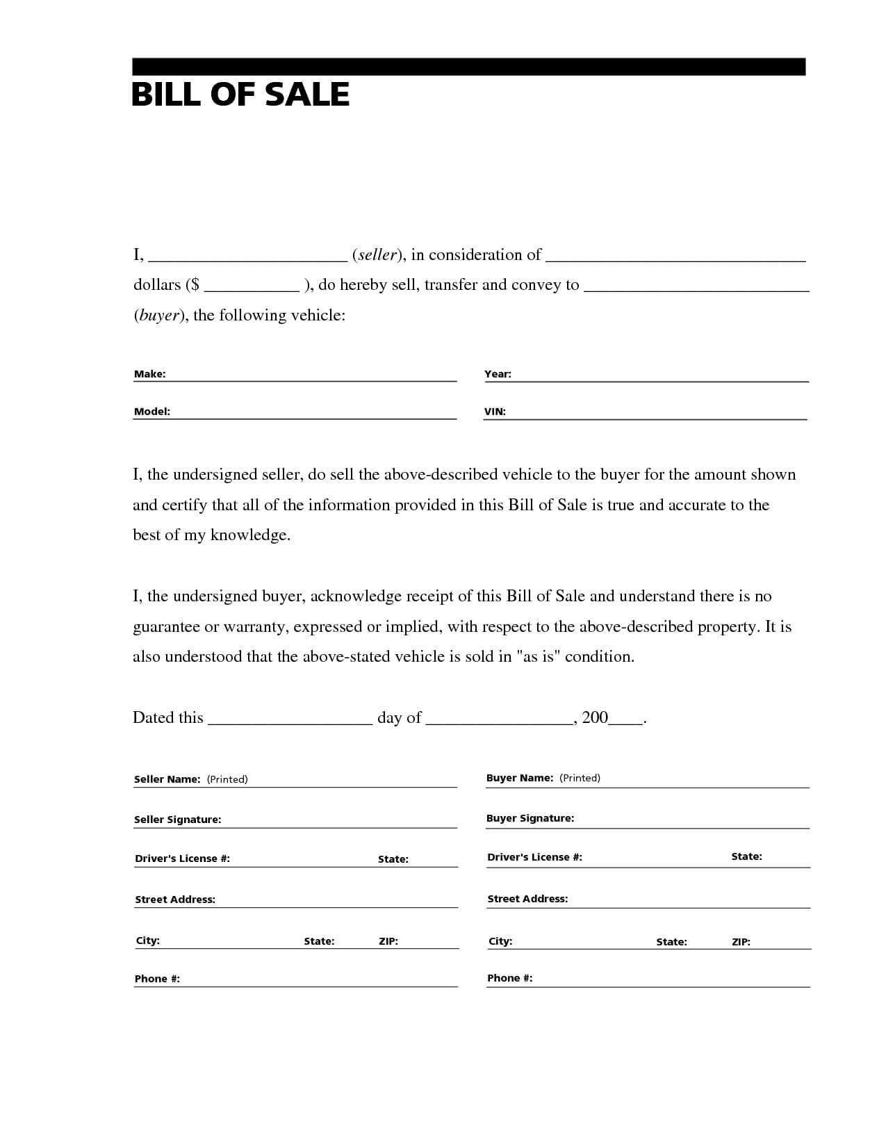 Free Vehicle Bill Of Sale Word Document – Best Of Automotive For Car Bill Of Sale Word Template