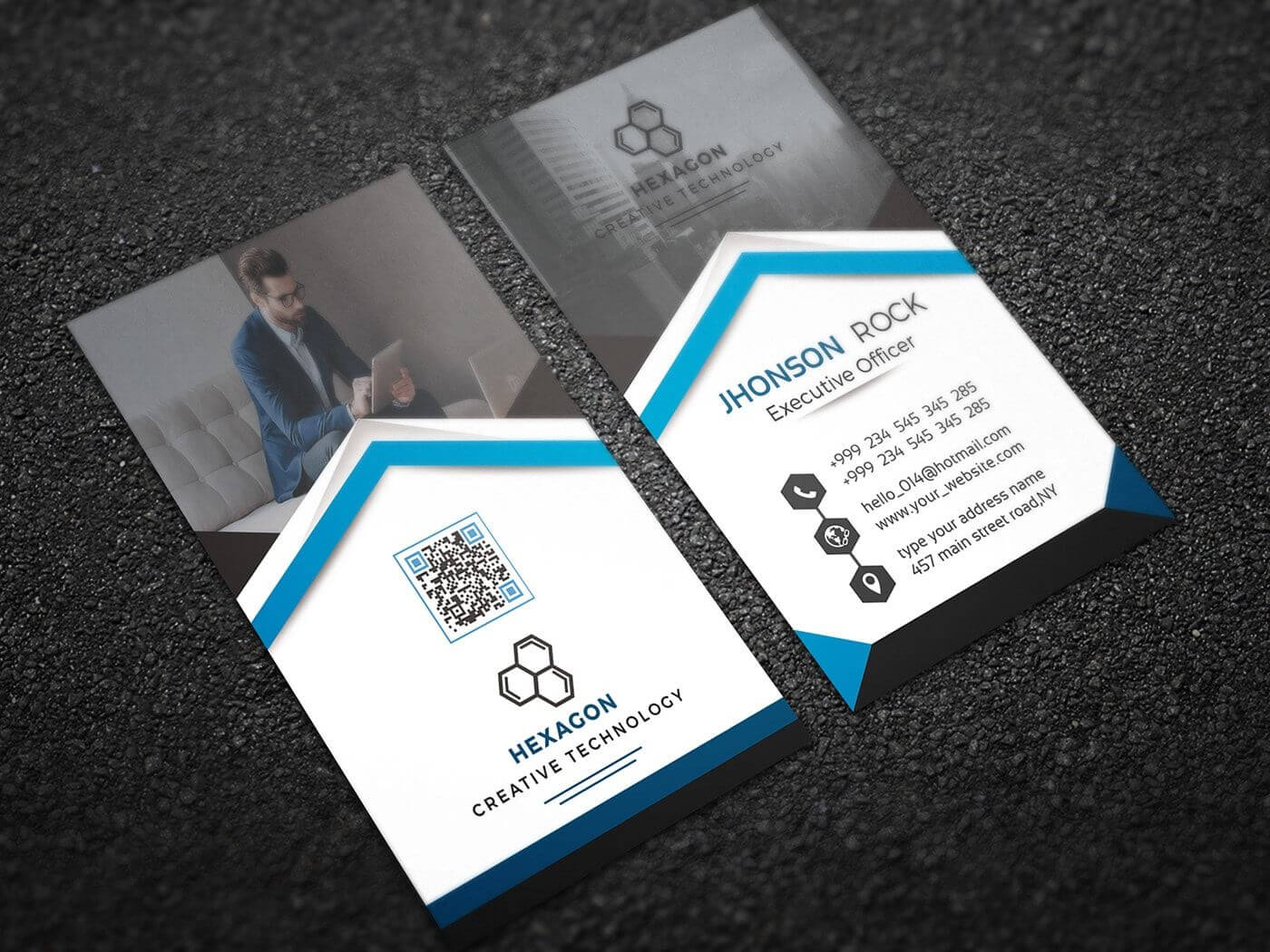 Free Vertical Business Card - Download Psd Templates Intended For Name Card Template Psd Free Download