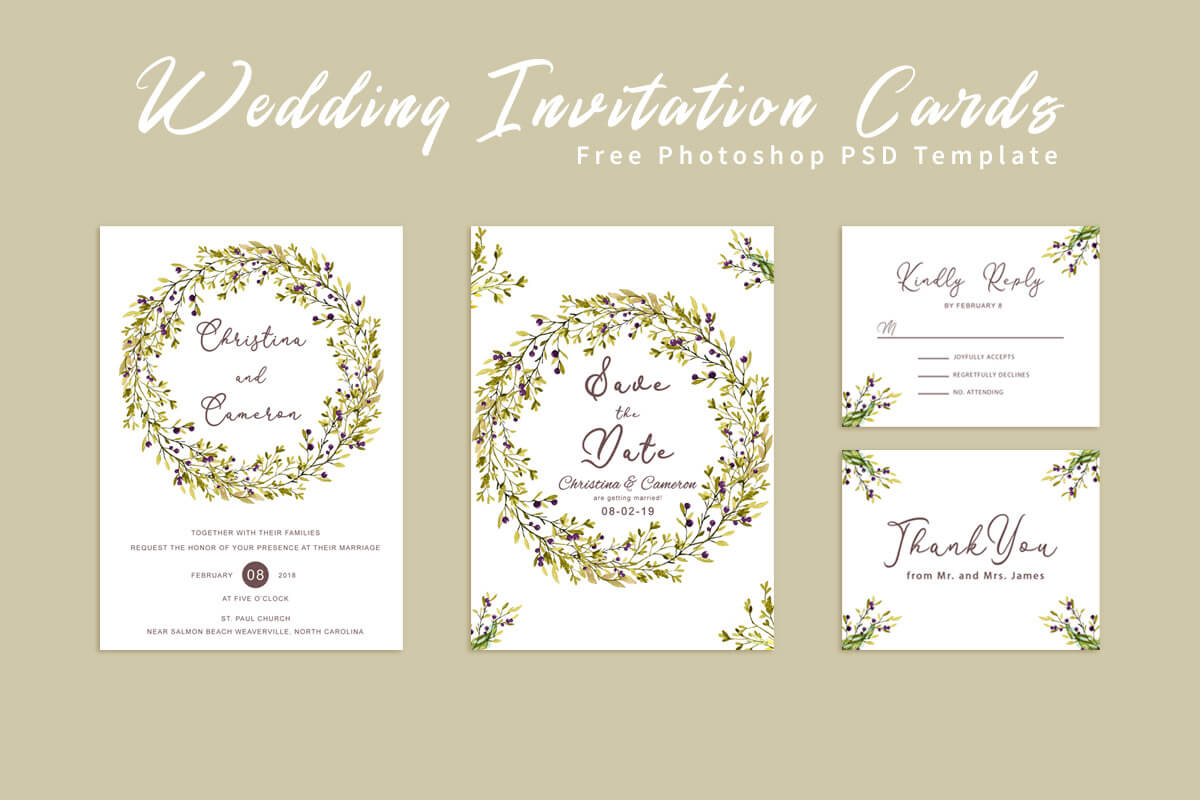 Free Wedding Invitation Card Template – Creativetacos Within Free Printable Wedding Rsvp Card Templates