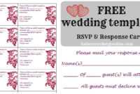 Free Wedding Rsvp &amp; Response Card Template Templat | Free within Free Printable Wedding Rsvp Card Templates