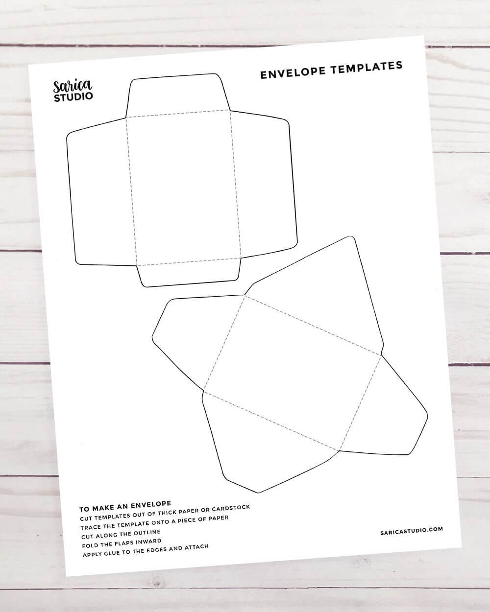 Freebie: Mini Envelope Template Printable | Envelope Intended For Envelope Templates For Card Making