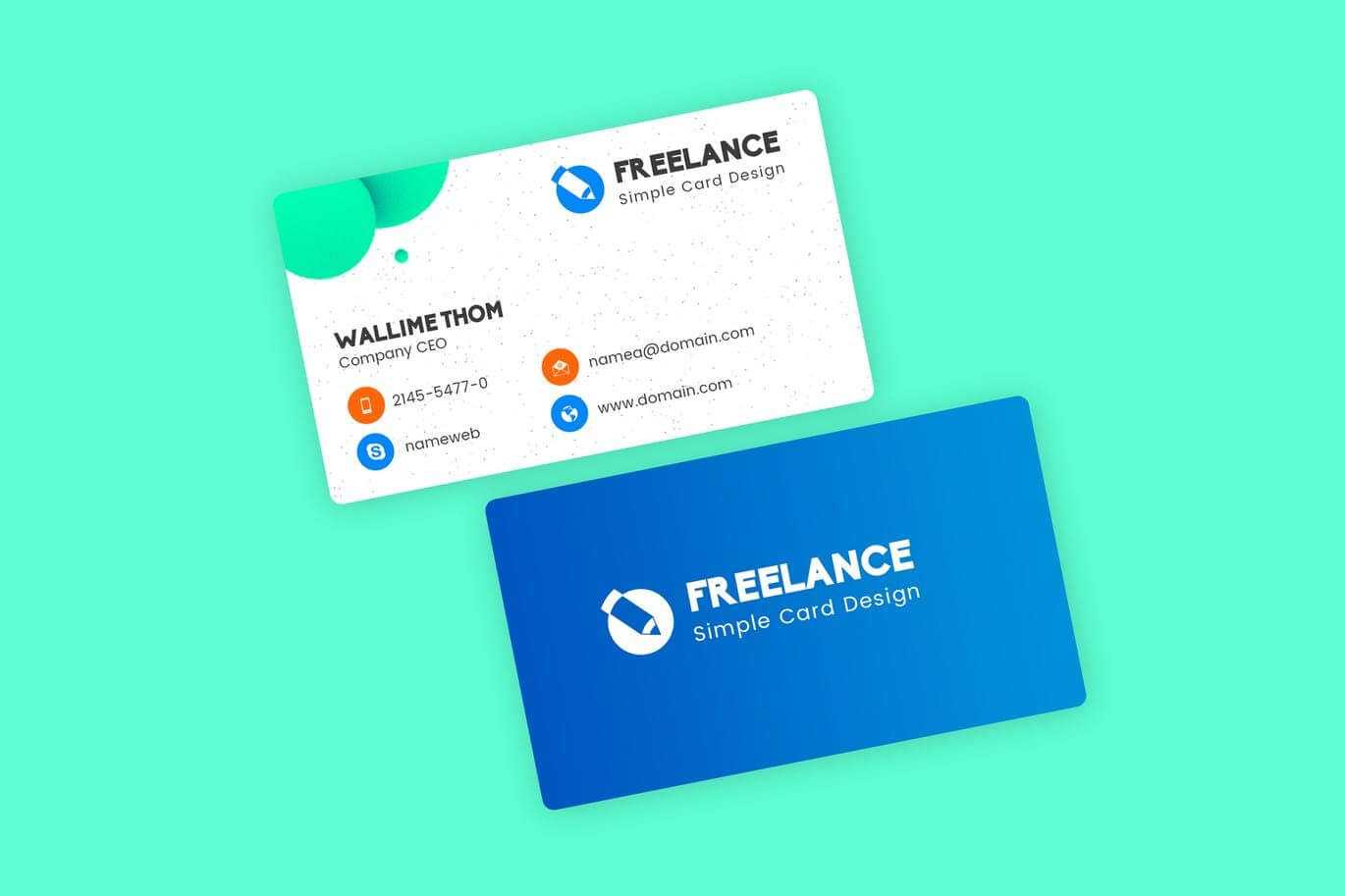 Freelancer Business Visiting Cards Design Template Psd Within Freelance Business Card Template