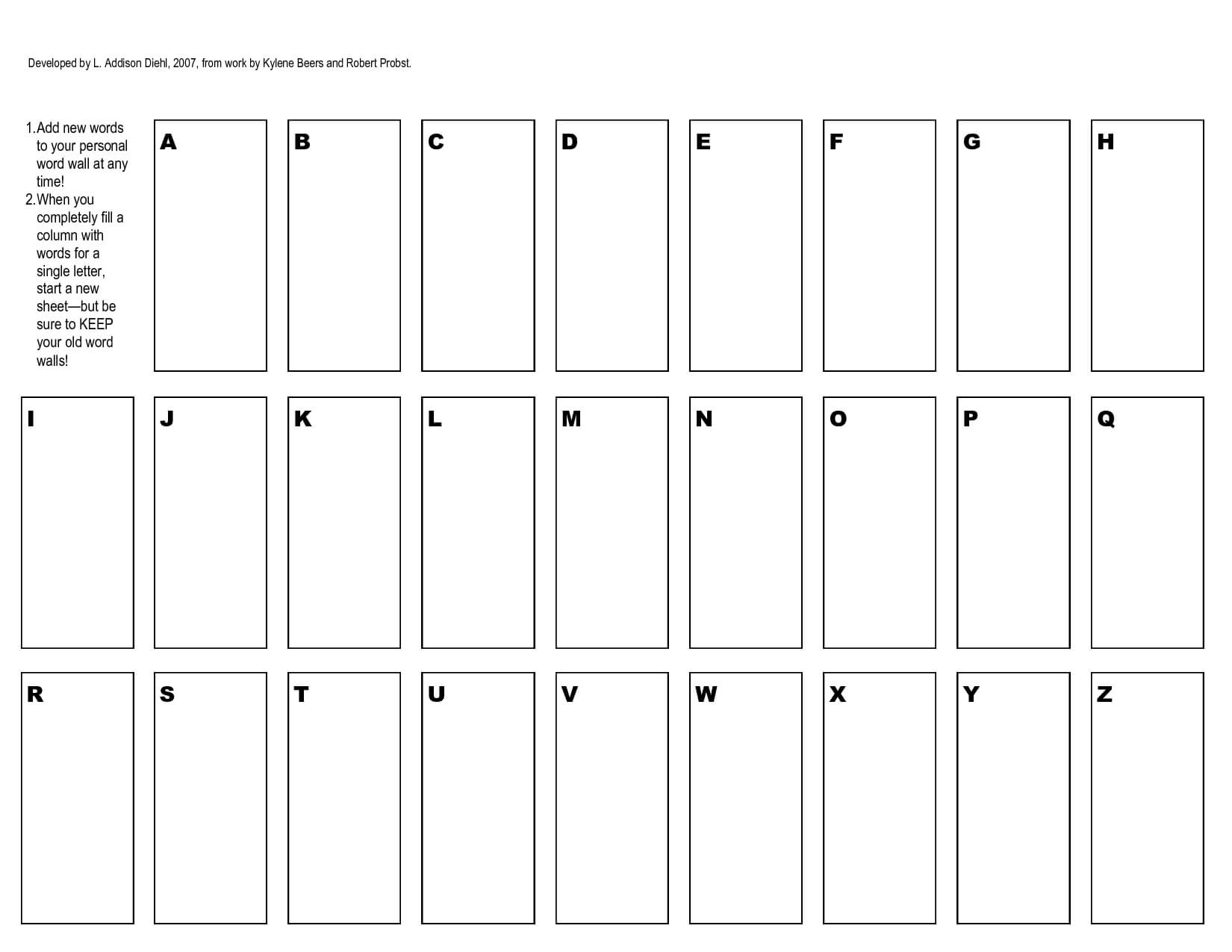 Free+Printable+Word+Wall+Templates | 2Nd Grade Spelling Inside Blank Word Wall Template Free