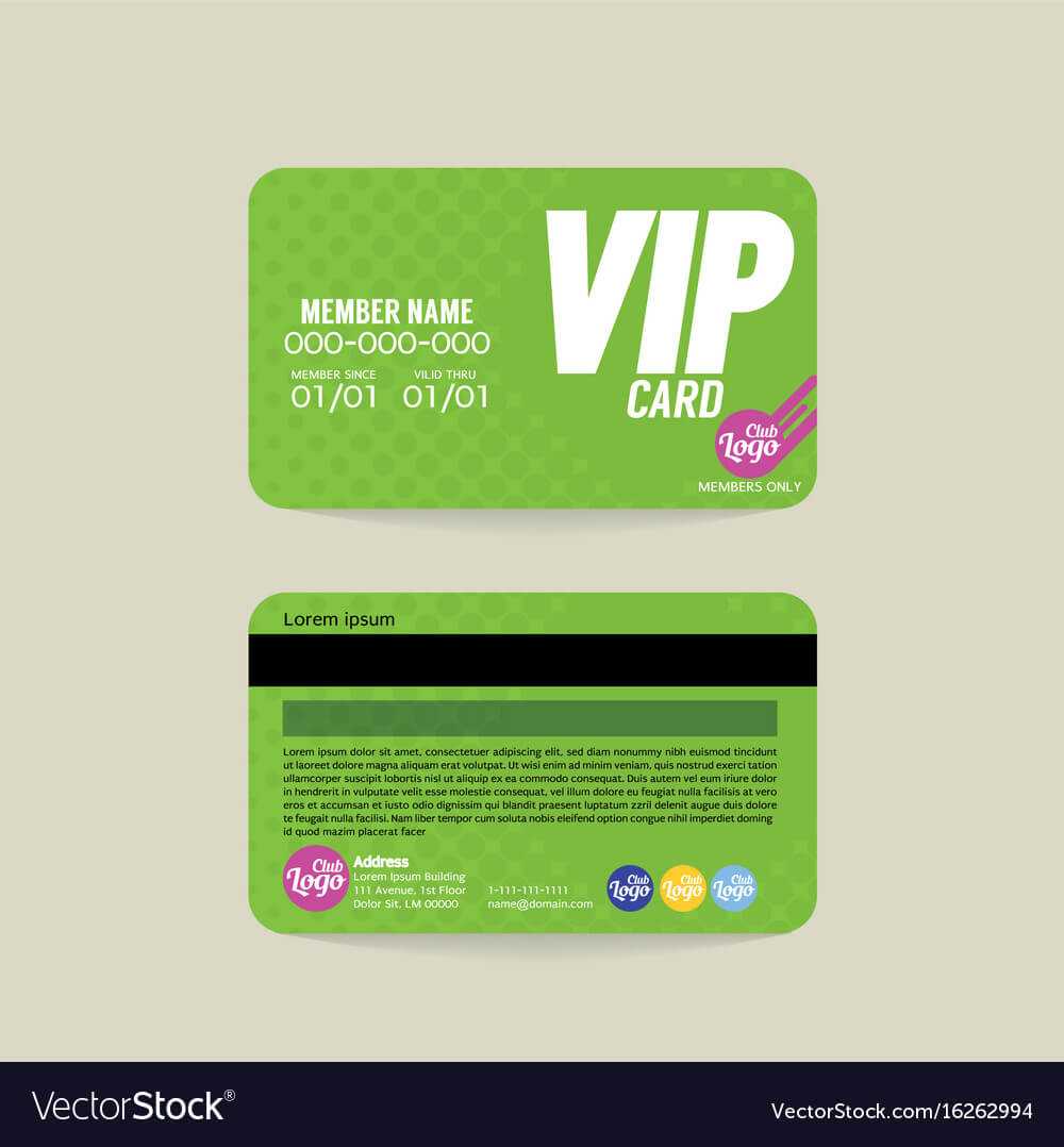 Front And Back Vip Member Card Template Throughout Membership Card Template Free