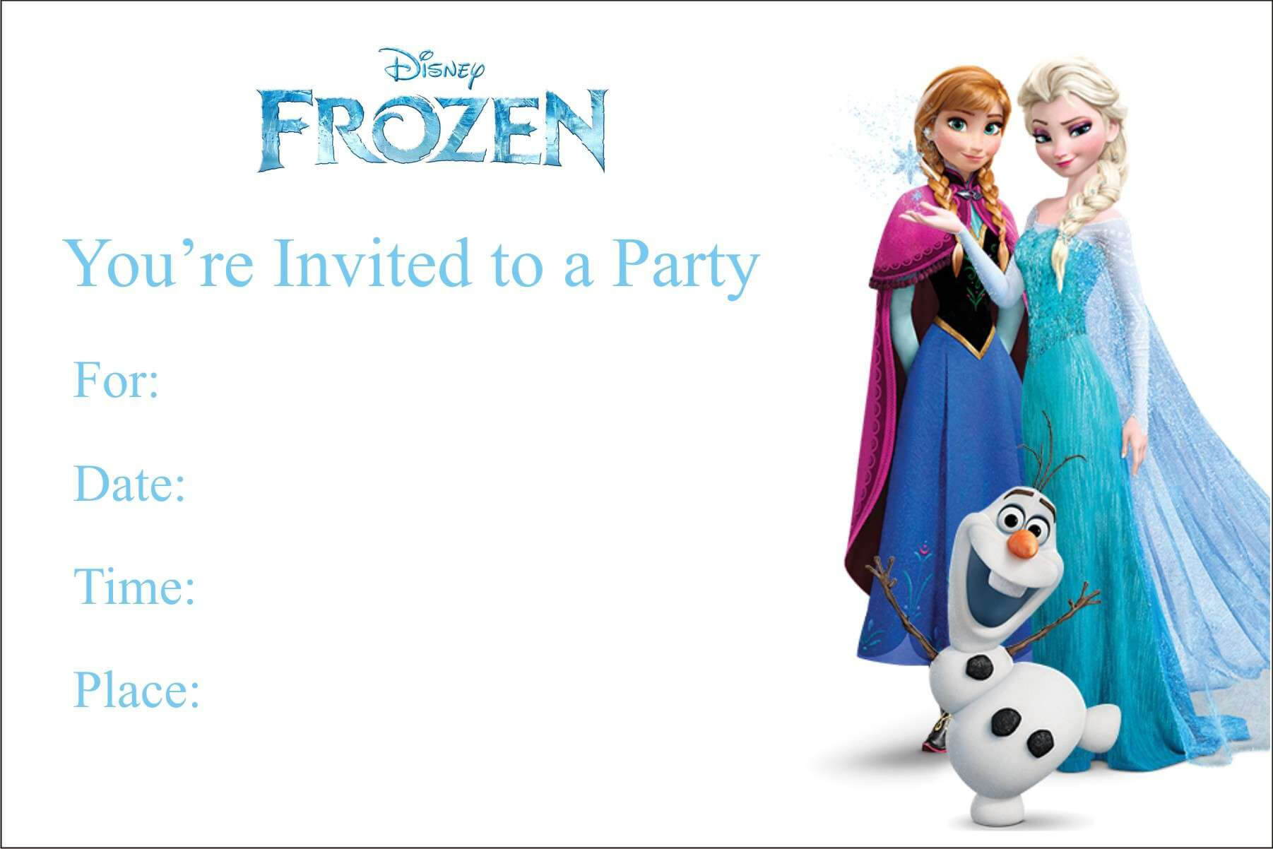 Frozen Birthday Invitations : Frozen Birthday Invitations Throughout Frozen Birthday Card Template