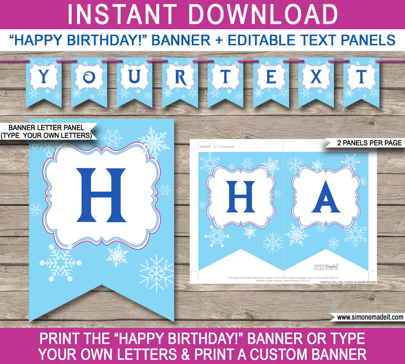 Frozen Party Banner Template | Birthday Banner Template, Diy Pertaining To Diy Party Banner Template