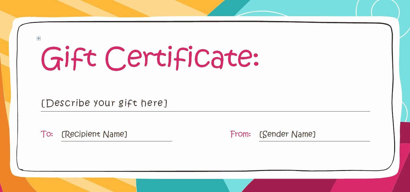 Full Page Gift Certificate Template Fresh Full Page Gift For Kids Gift Certificate Template