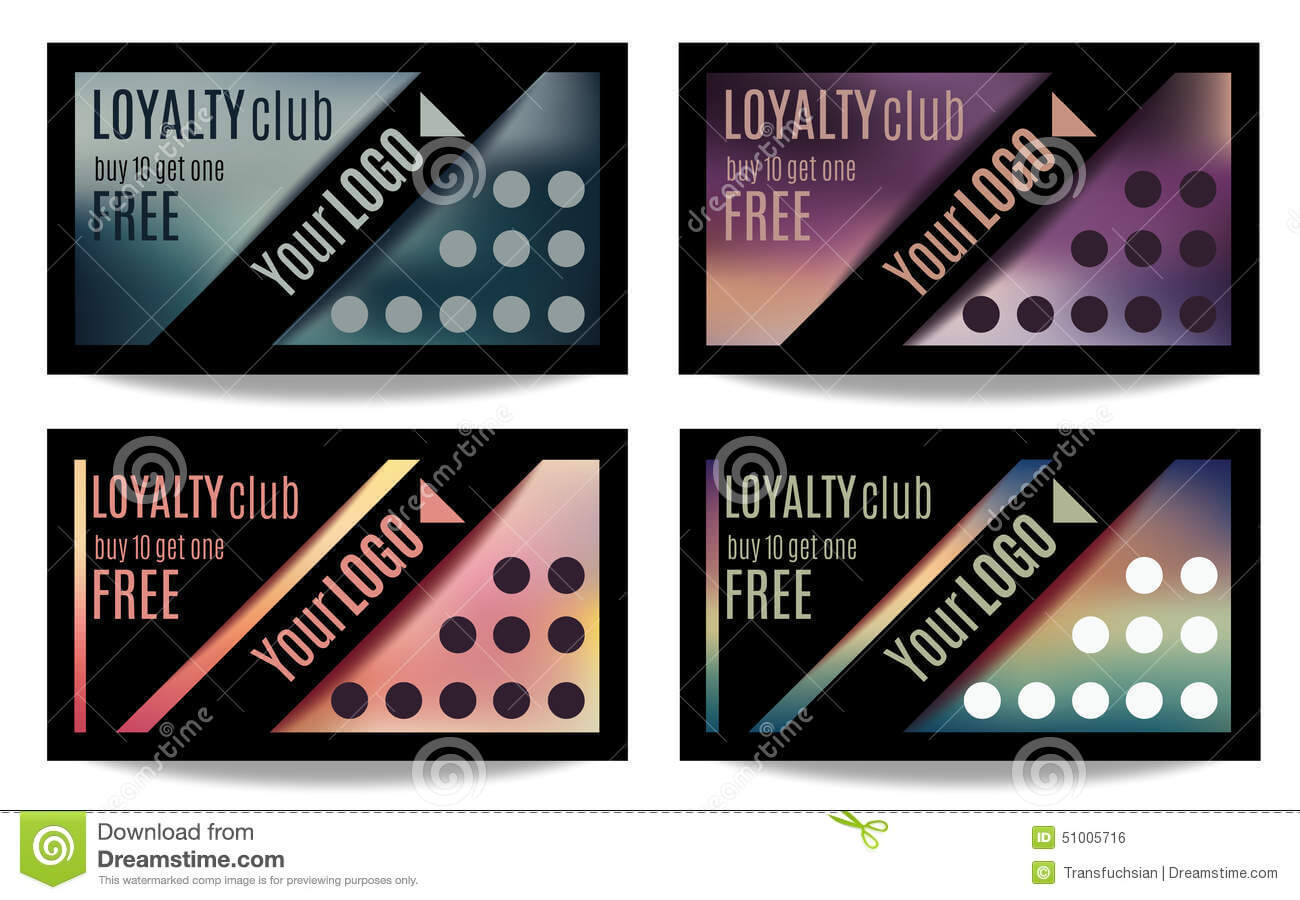 Fun Customer Loyalty Card Templates Stock Vector Within Customer Loyalty Card Template Free