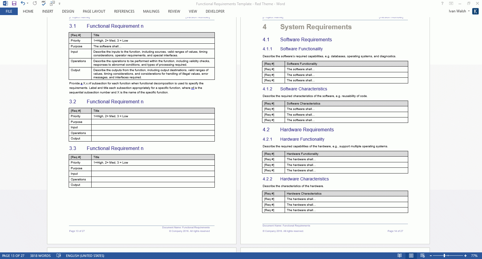 Functional Requirements Templates Intended For Reporting Requirements Template