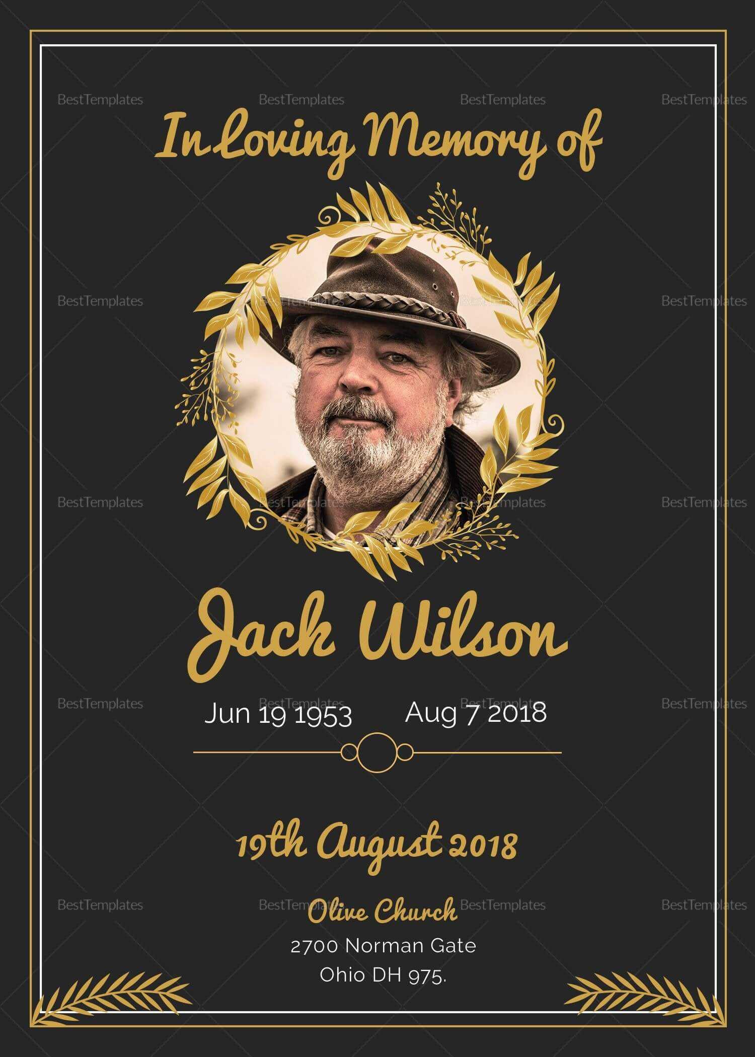 Funeral Invitation Card Template | Funeral Invitation Intended For Funeral Invitation Card Template