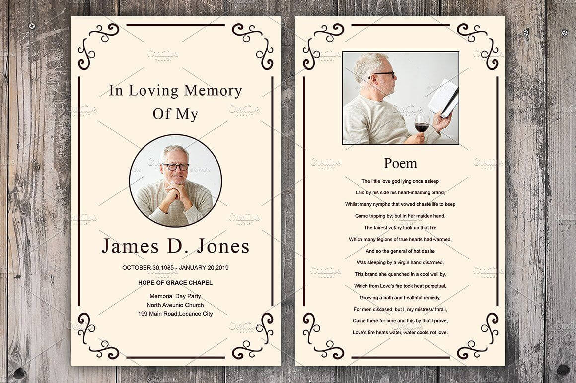 Funeral Prayer Card Template #photoshop#customization#word Within Prayer Card Template For Word