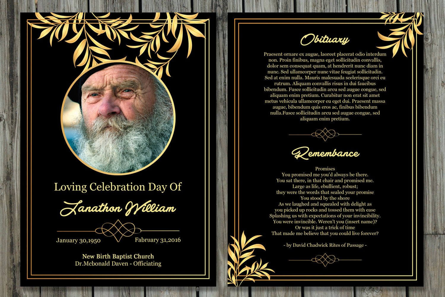 Funeral Program Template | 5X7 Funeral Card Template Within Memorial Card Template Word