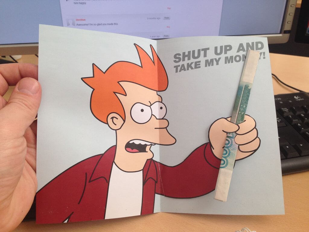 Futurama Meme Gift Card | Holidays! | Futurama Meme In Shut Up And Take My Money Card Template