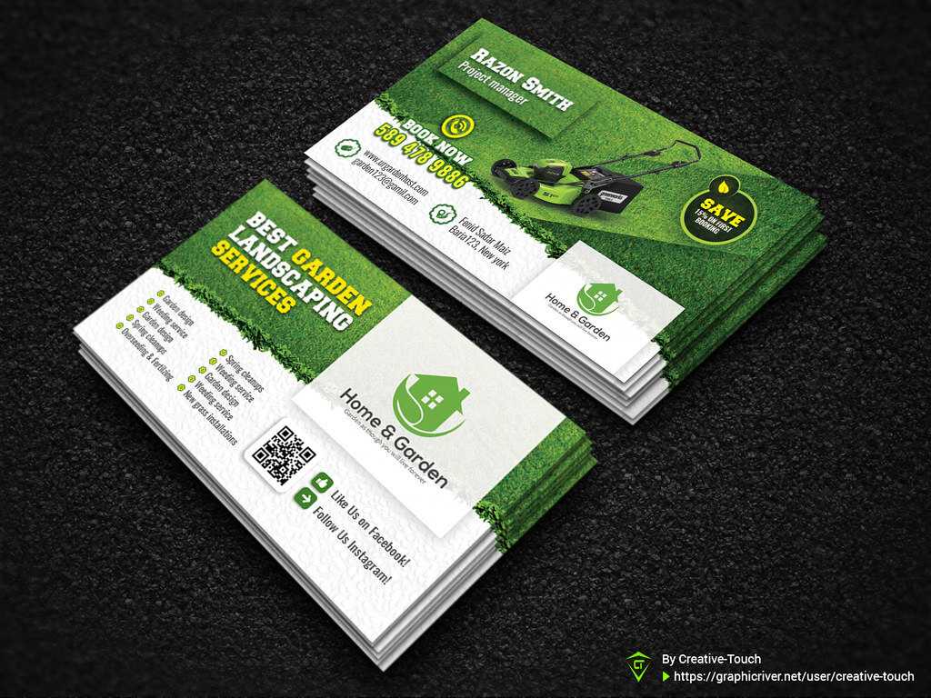 Garden Landscape Business Card Template | Fully Editable Tem Intended For Gardening Business Cards Templates