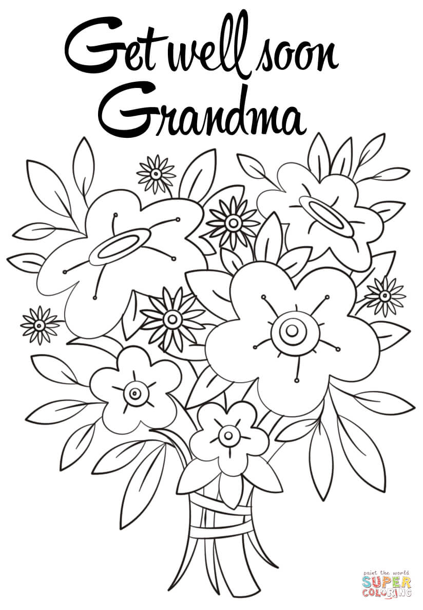 Get Well Soon Grandma Coloring Page | Free Printable Pertaining To Get Well Soon Card Template