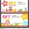 Gift Card, Voucher, Certificate Or Coupon Vector Design Pertaining To Kids Gift Certificate Template