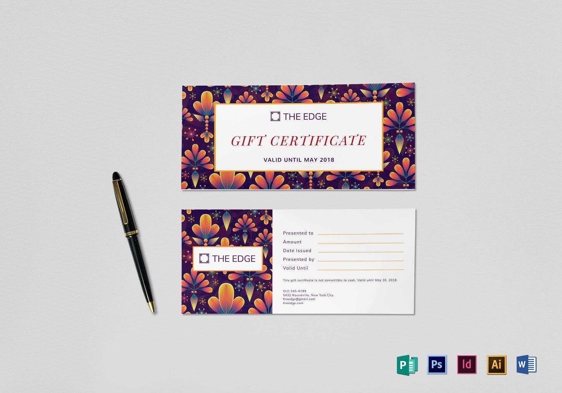 Gift Certificate Template With Gift Certificate Template Indesign