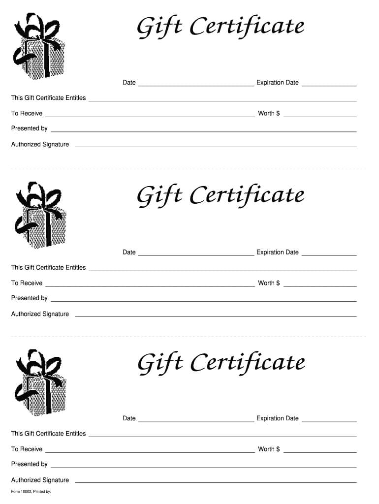 Gift Certificate Templates Printable – Fill Online Throughout Fillable Gift Certificate Template Free