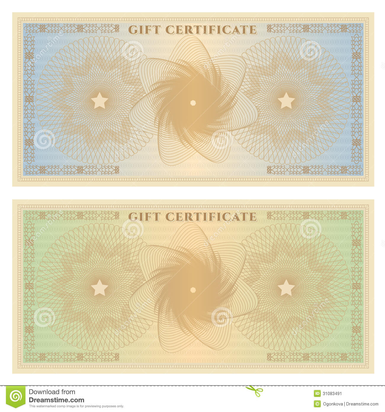 Gift Certificate (Voucher) Template With Borders Stock Intended For This Certificate Entitles The Bearer Template