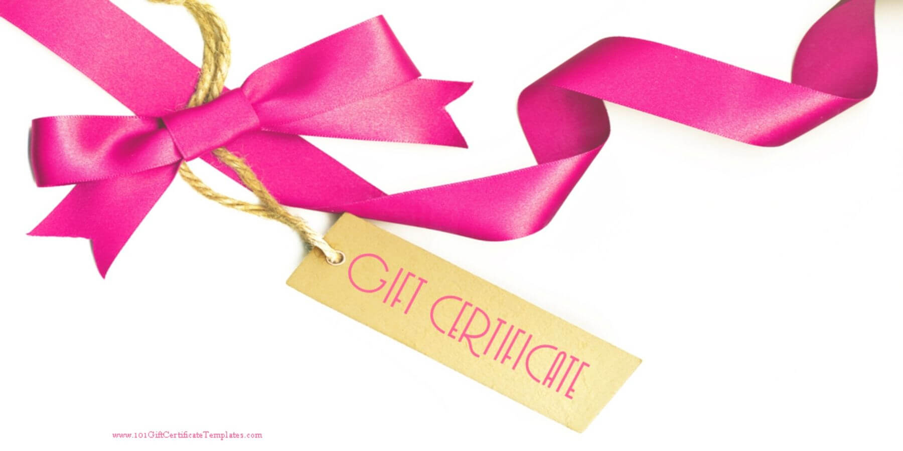 Gift Certificate With A White Background And A Pink Ribbon Throughout Pink Gift Certificate Template