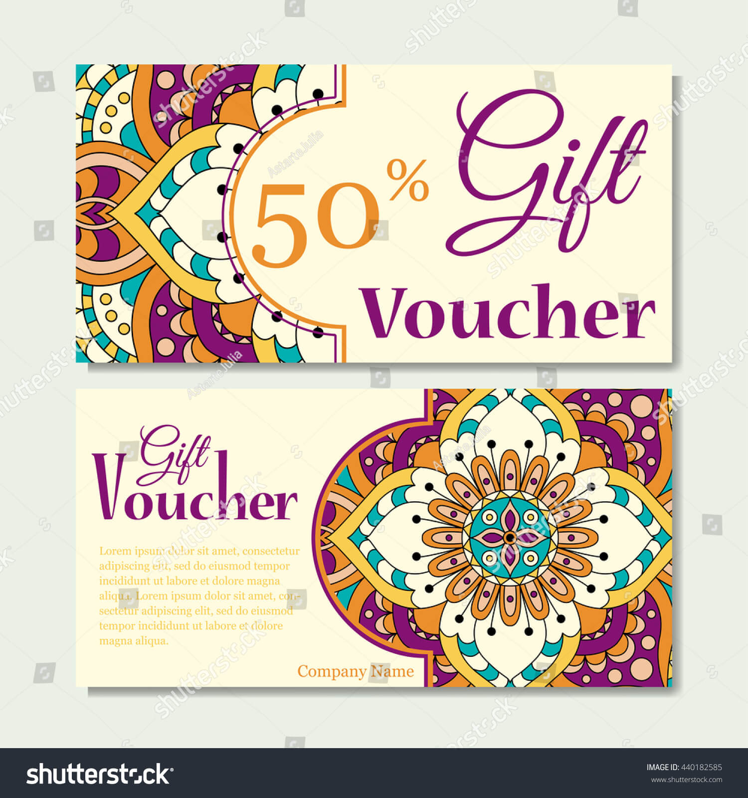 Gift Voucher Template Mandala Design Certificate Stock Pertaining To Magazine Subscription Gift Certificate Template