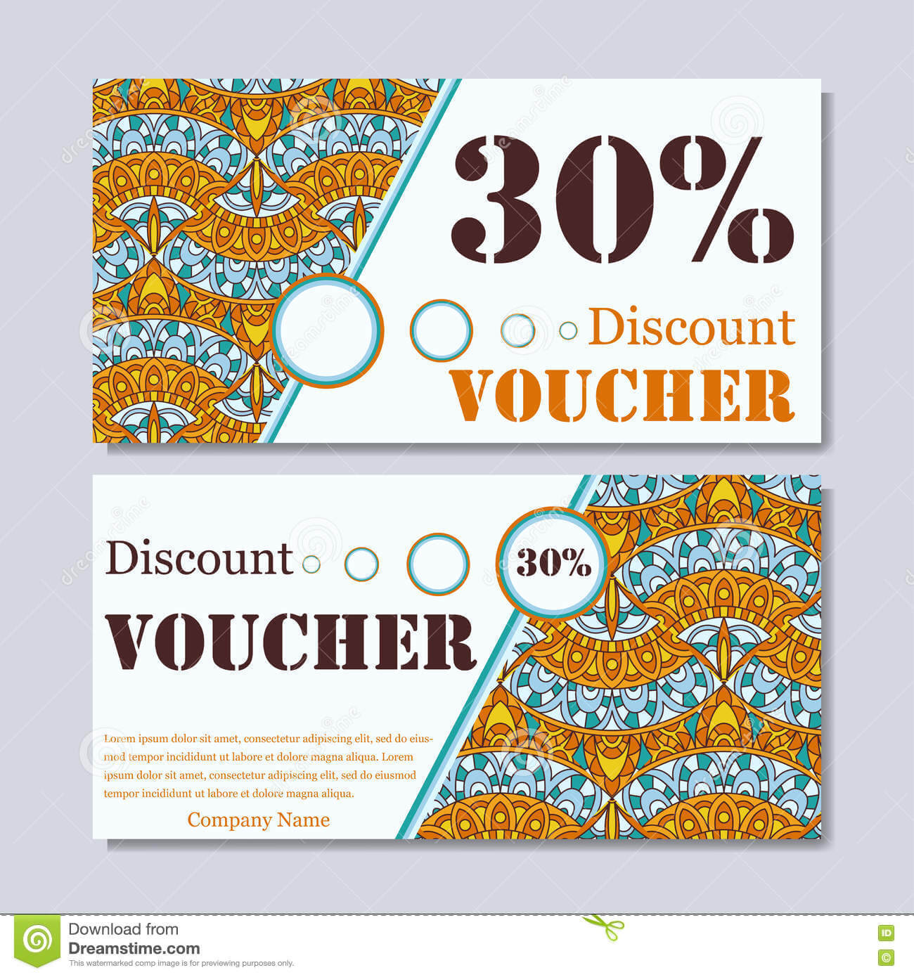 Gift Voucher Template With Mandala. Design Certificate For For Magazine Subscription Gift Certificate Template