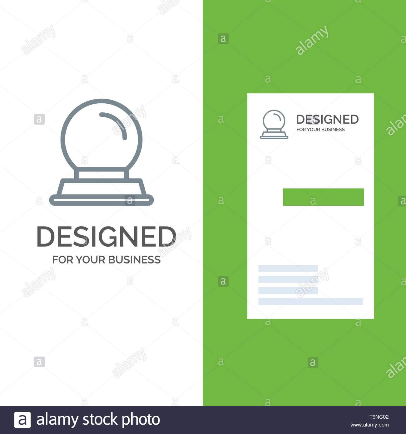 Glass Stand, Decoration, Magic Ball Grey Logo Design And Within Card Stand Template